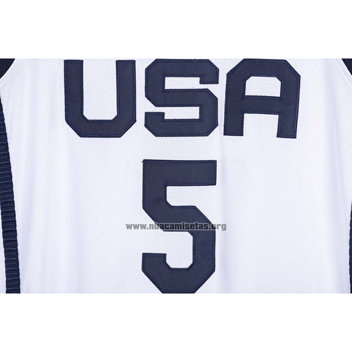 Camiseta USA 2021 Zach LaVine NO 5 Blanco